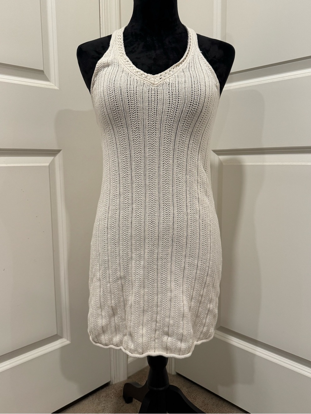 Women’s Cream Knit Halter Dress
